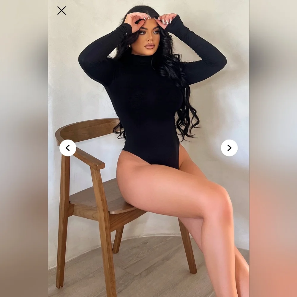 Fashion Nova- Pamela Turtle Neck Long Sleeve Bodysuit- W Sz Small - Picture 9 of 9